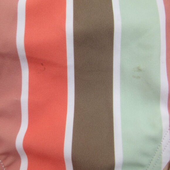 Kona Sol One Piece Swimsuit Womens Medium Multi Stripe Coverage Adjustable Strap - Picture 5 of 11